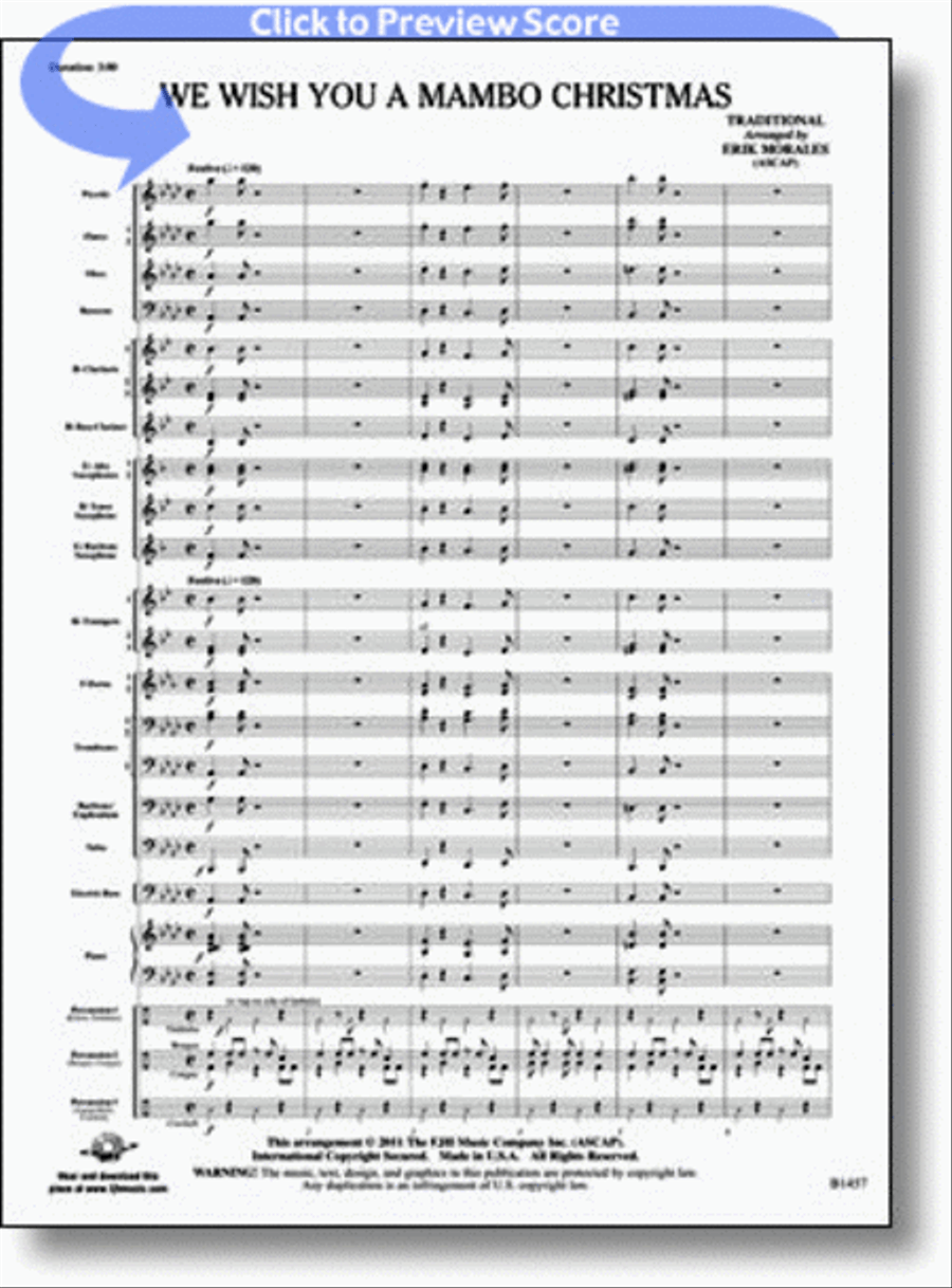 We Wish You a Mambo Christmas Concert Band scores gallery preview page 1