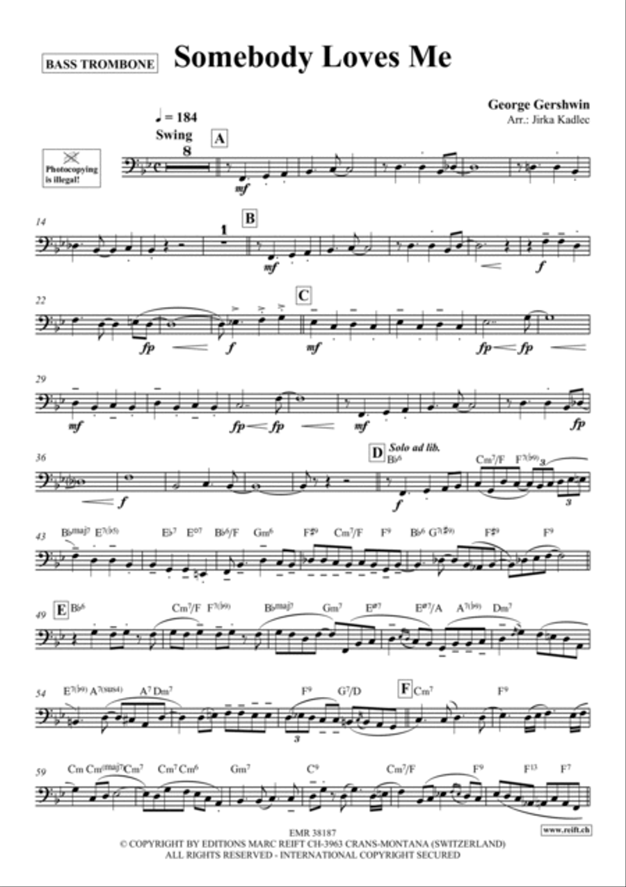 Somebody Loves Me Trombone scores gallery preview page 2