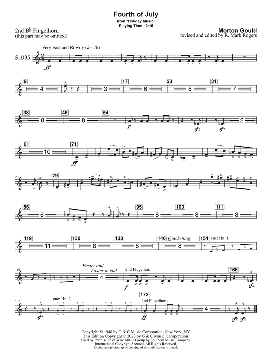 Fourth of July (arr. R. Mark Rogers) - Flugelhorn 2 Concert Band scores gallery preview page 1