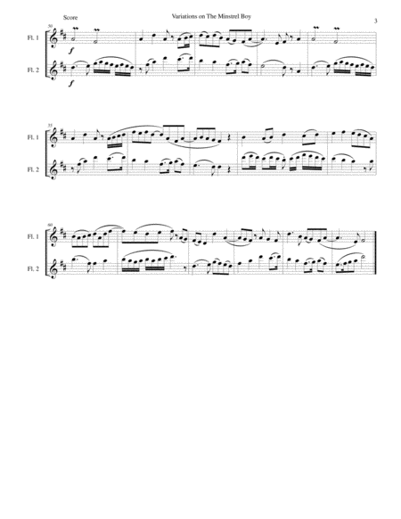 Variations on The Minstrel Boy for 2 flutes image number null