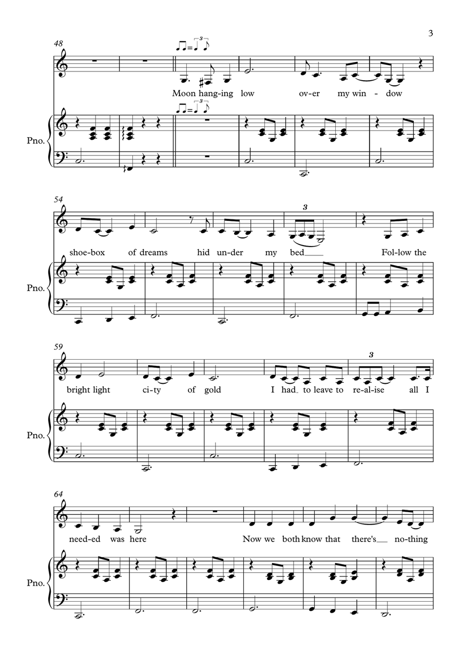 Glasgow (no Place Like Home) Piano, Vocal scores gallery preview page 3