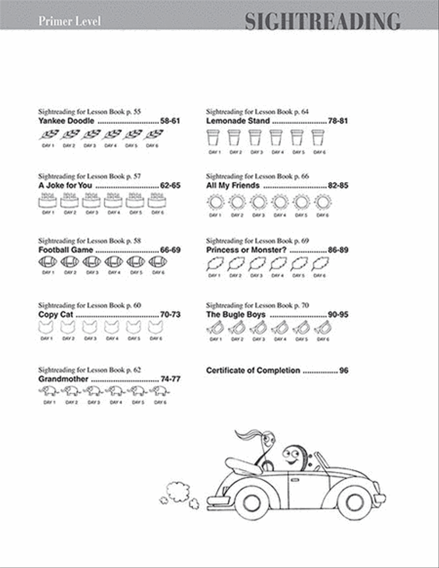 Primer Level – Sightreading Book Piano Method scores gallery preview page 3