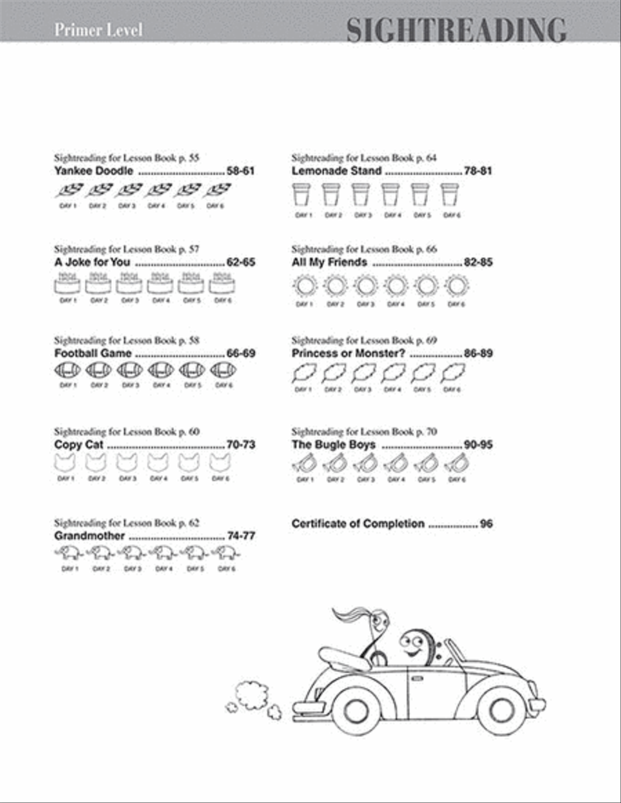 Primer Level – Sightreading Book