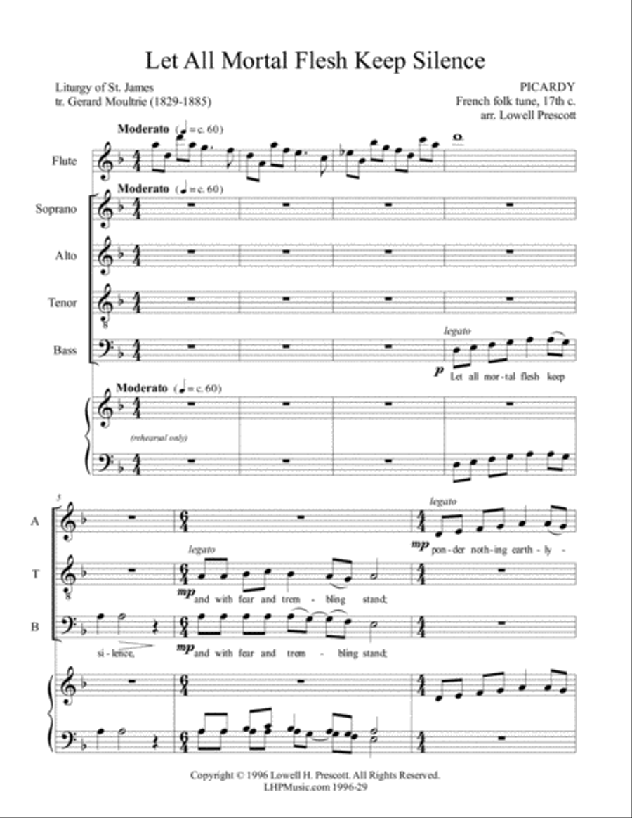 Let All Mortal Flesh Keep Silence (PICARDY) 4-Part scores gallery preview page 2