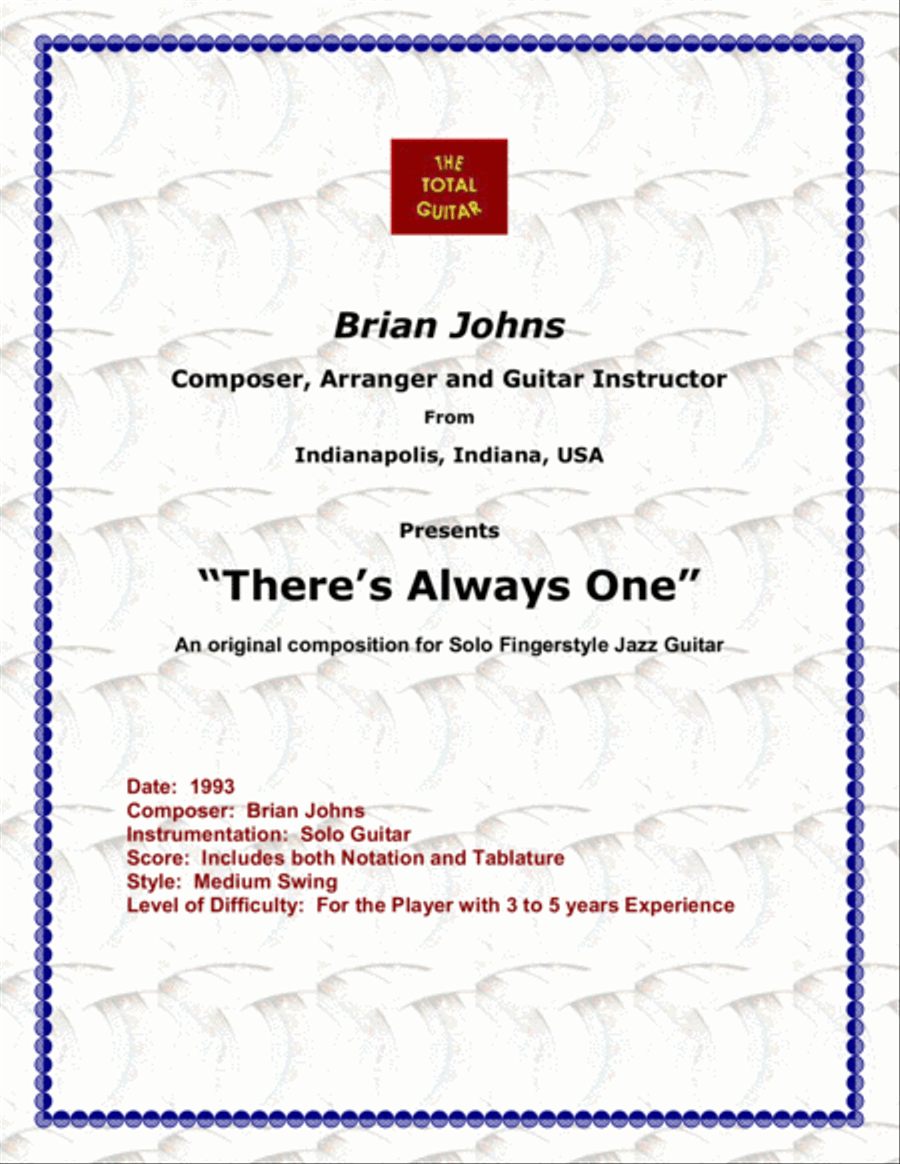 There's Always One - Composed for Solo Fingerstyle or Jazz Guitar Electric Guitar scores gallery preview page 1