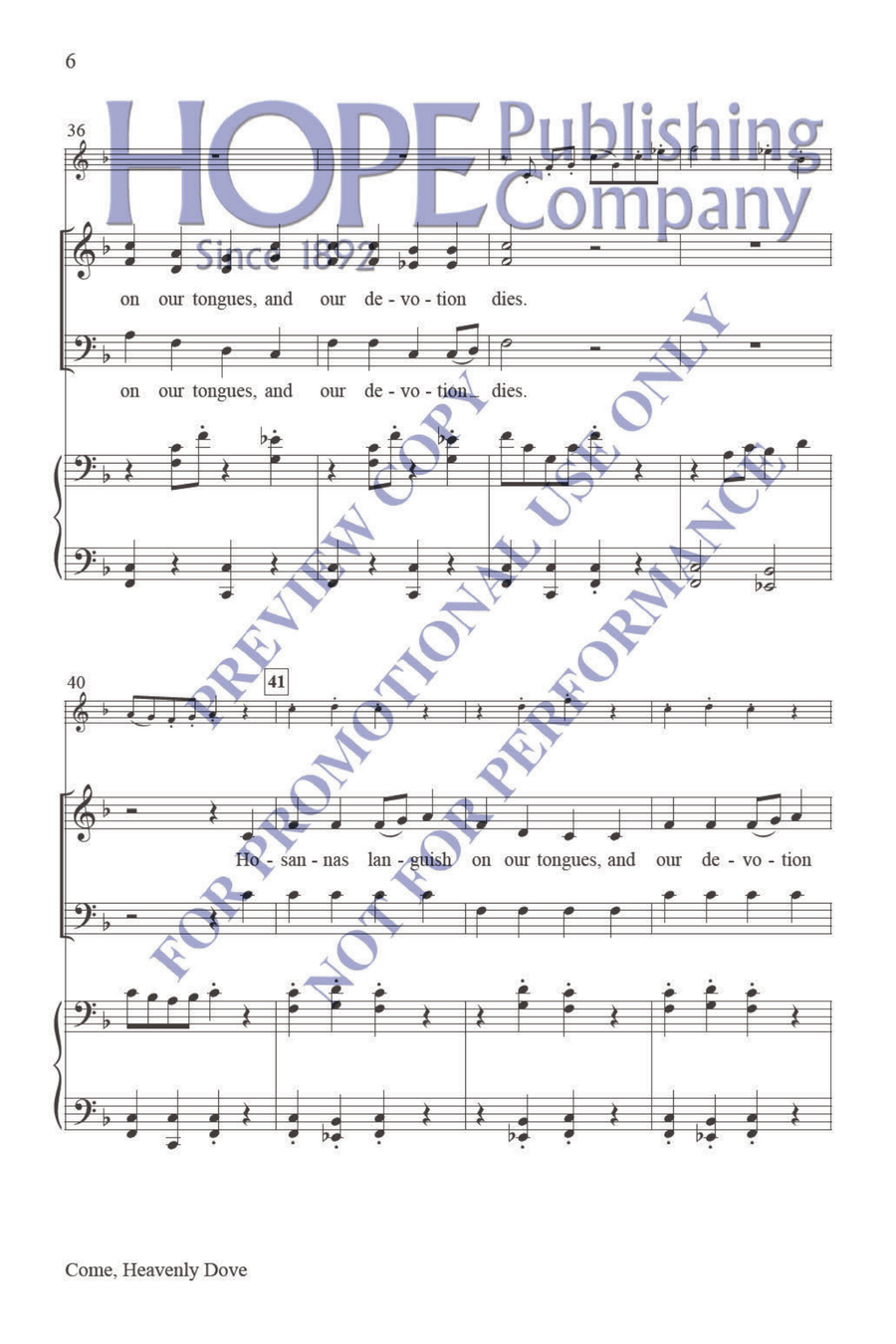 Come, Heavenly Dove Come, Heavenly Dove Choir scores gallery preview page 7