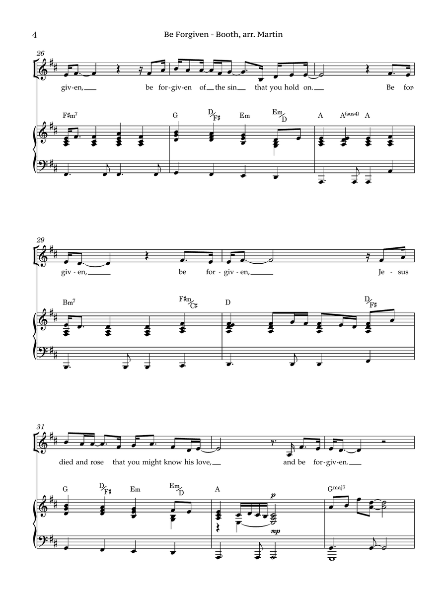 Be Forgiven - Vocal solo with Piano - (High & Low keys) Piano, Vocal scores gallery preview page 5