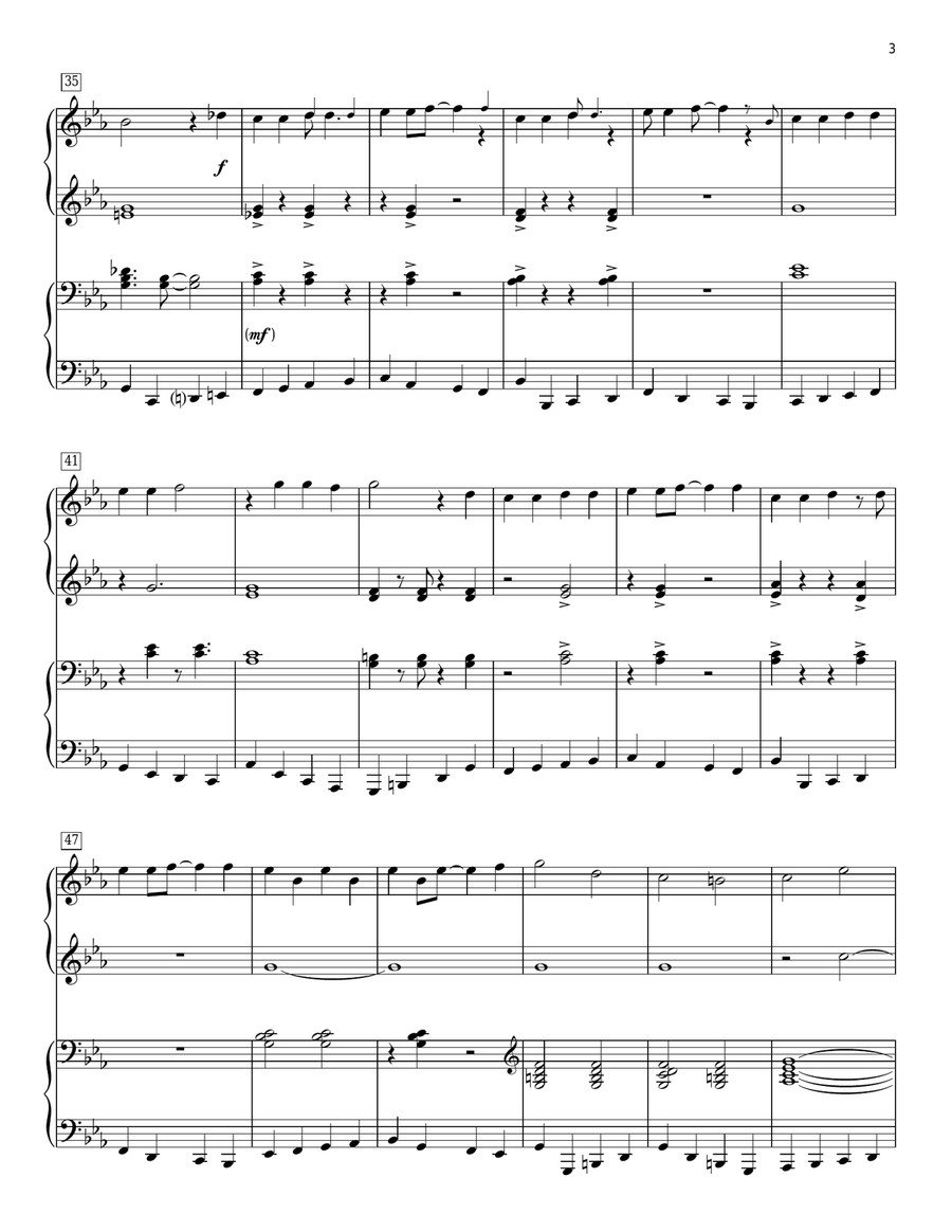 Another Day Of Sun (from La La Land) Piano Duet scores gallery preview page 3