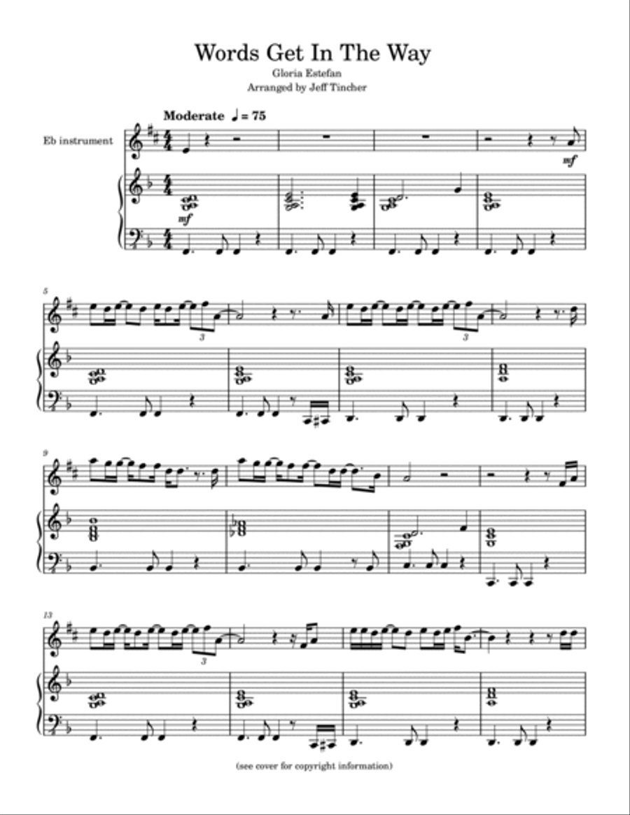 Words Get In The Way Alto Saxophone scores gallery preview page 2