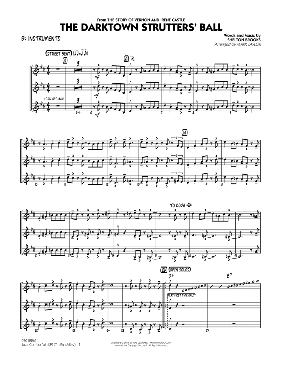 Jazz Combo Pak #39 (Tin Pan Alley) - Bb Instruments Jazz Ensemble scores gallery preview page 1
