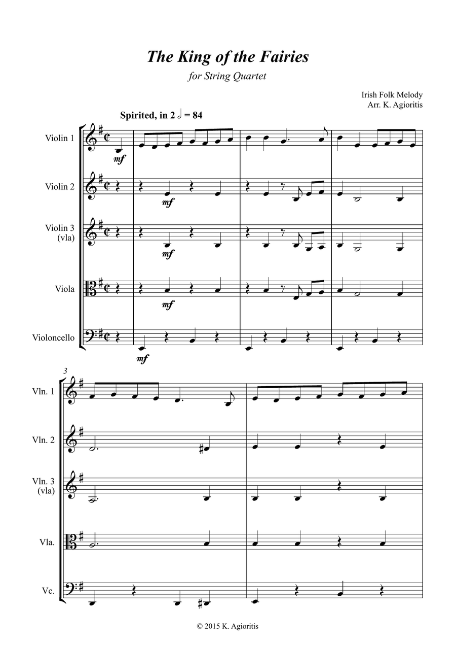 The King of the Fairies - for String Quartet String Quartet scores gallery preview page 2