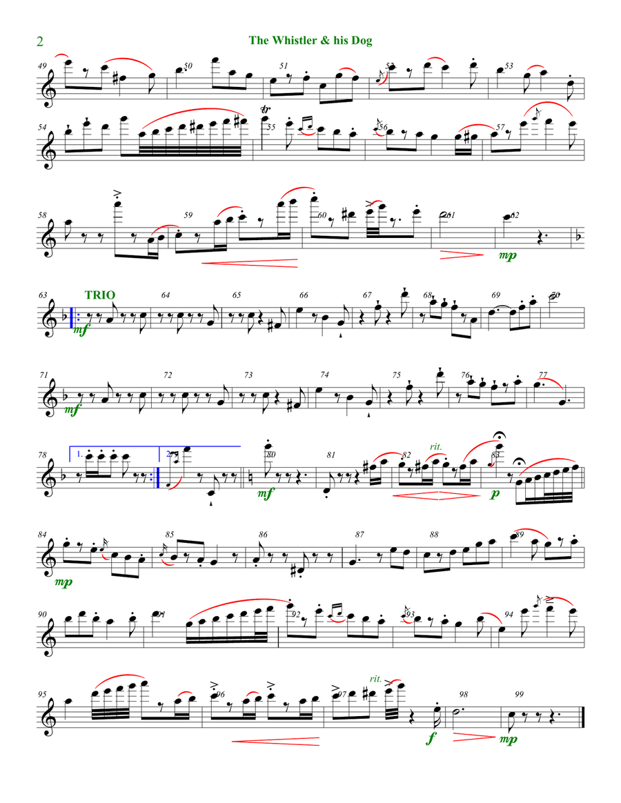A Whistler and his Dog Woodwind Quintet scores gallery preview page 2