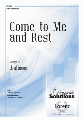 Book cover for Come to Me and Rest