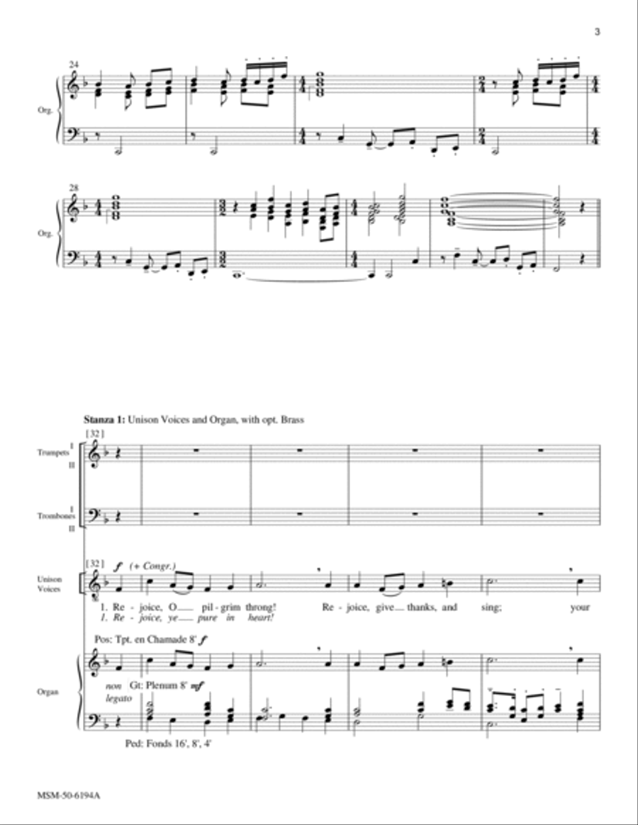 Rejoice, O Pilgrim Throng! Choir scores gallery preview page 3