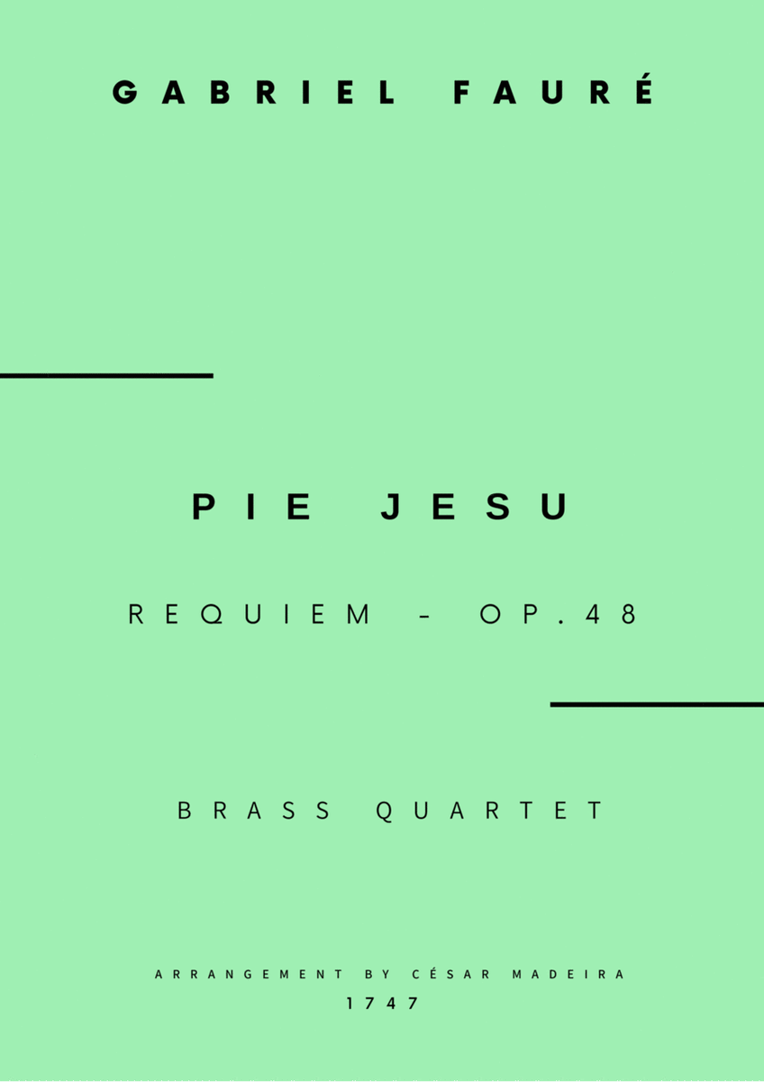 Pie Jesu (Requiem, Op.48) - Brass Quartet (Full Score) - Score Only image number null