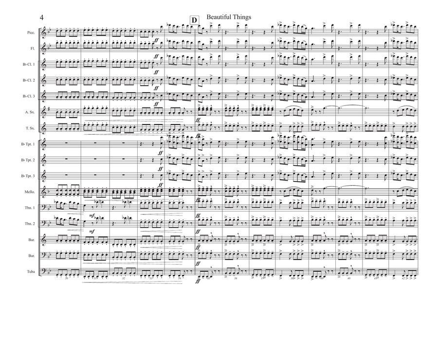 Beautiful Things Marching Band scores gallery preview page 4