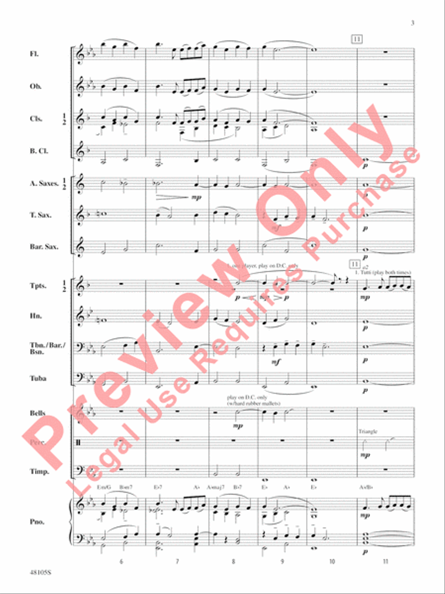 Walking Tune Walking Tune Concert Band scores gallery preview page 4