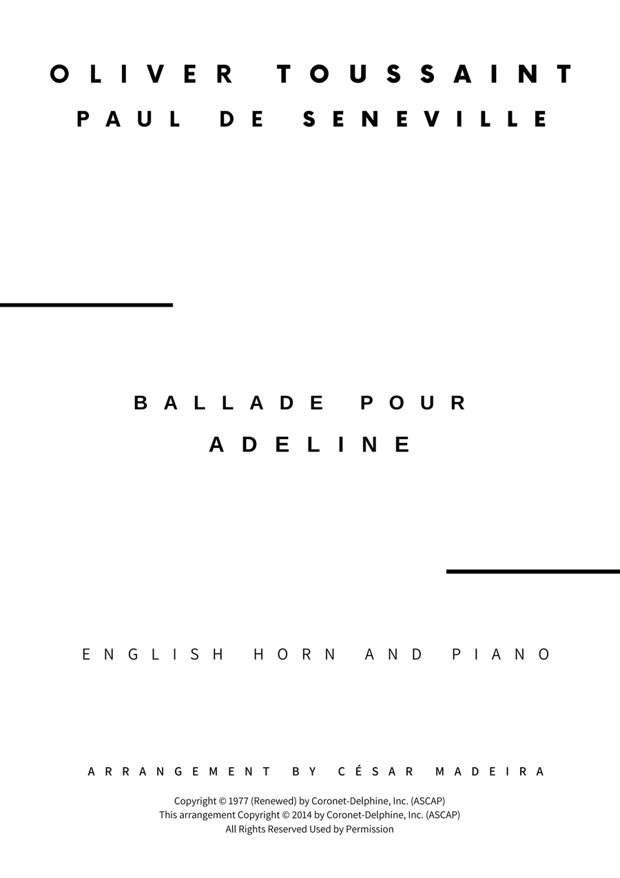 Ballade Pour Adeline Ballade Pour Adeline English Horn scores gallery preview page 2