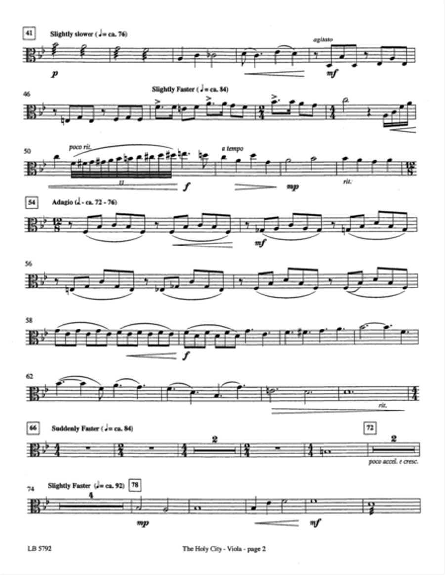 The Holy City (arr. Mark Hayes) - Viola Choir scores gallery preview page 2