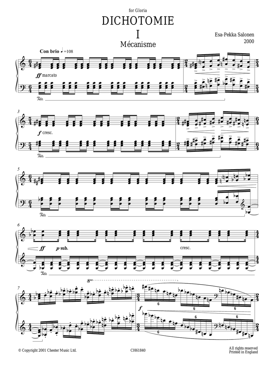 Dichotomie I - Méchanisme Piano Solo scores gallery preview page 1