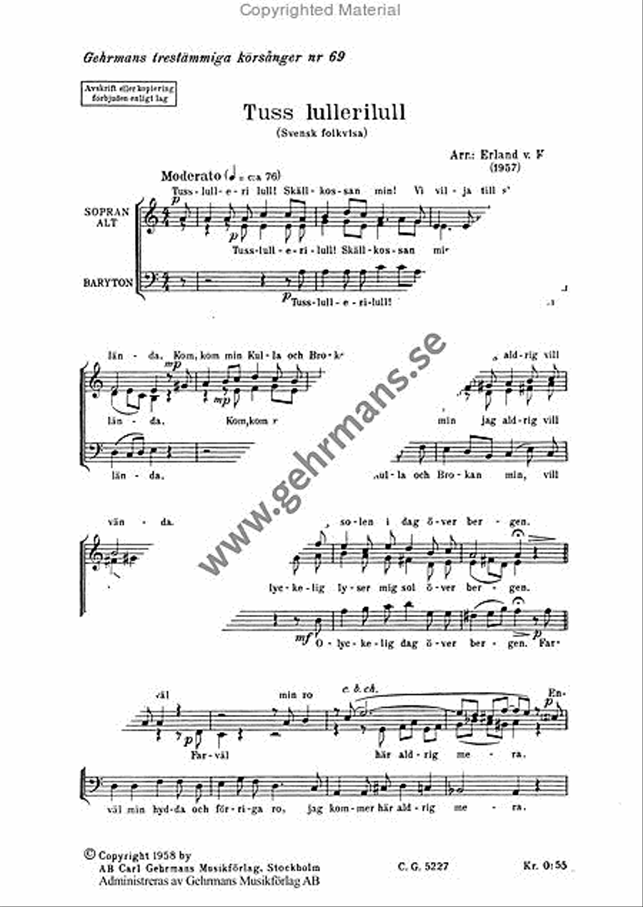 Tuss lullerilull Tuss lullerilull 3-Part scores gallery preview page 2