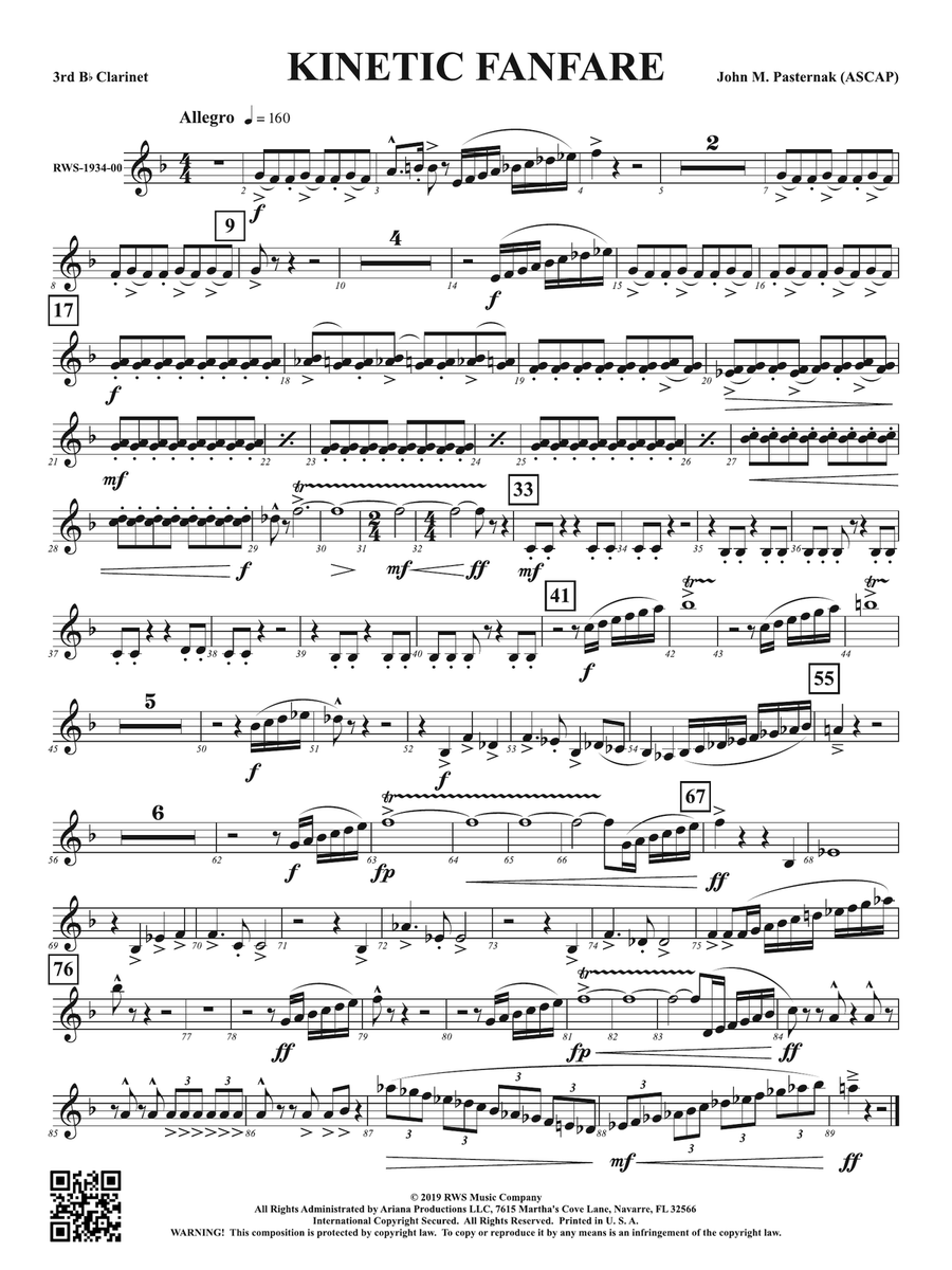 Kinetic Fanfare: 3rd B-flat Clarinet