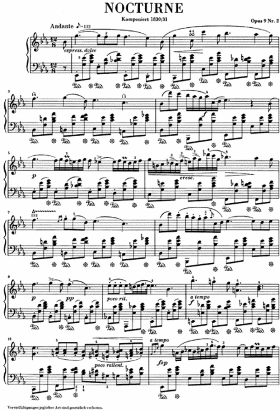 Nocturne in E Flat Major Op. 9 Piano Solo scores gallery preview page 2
