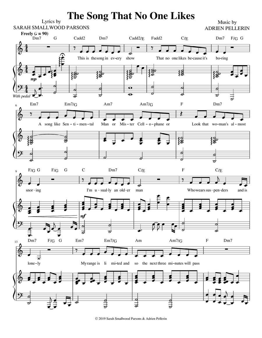 The Song [In Every Musical] That No One Likes Piano, Vocal scores gallery preview page 1