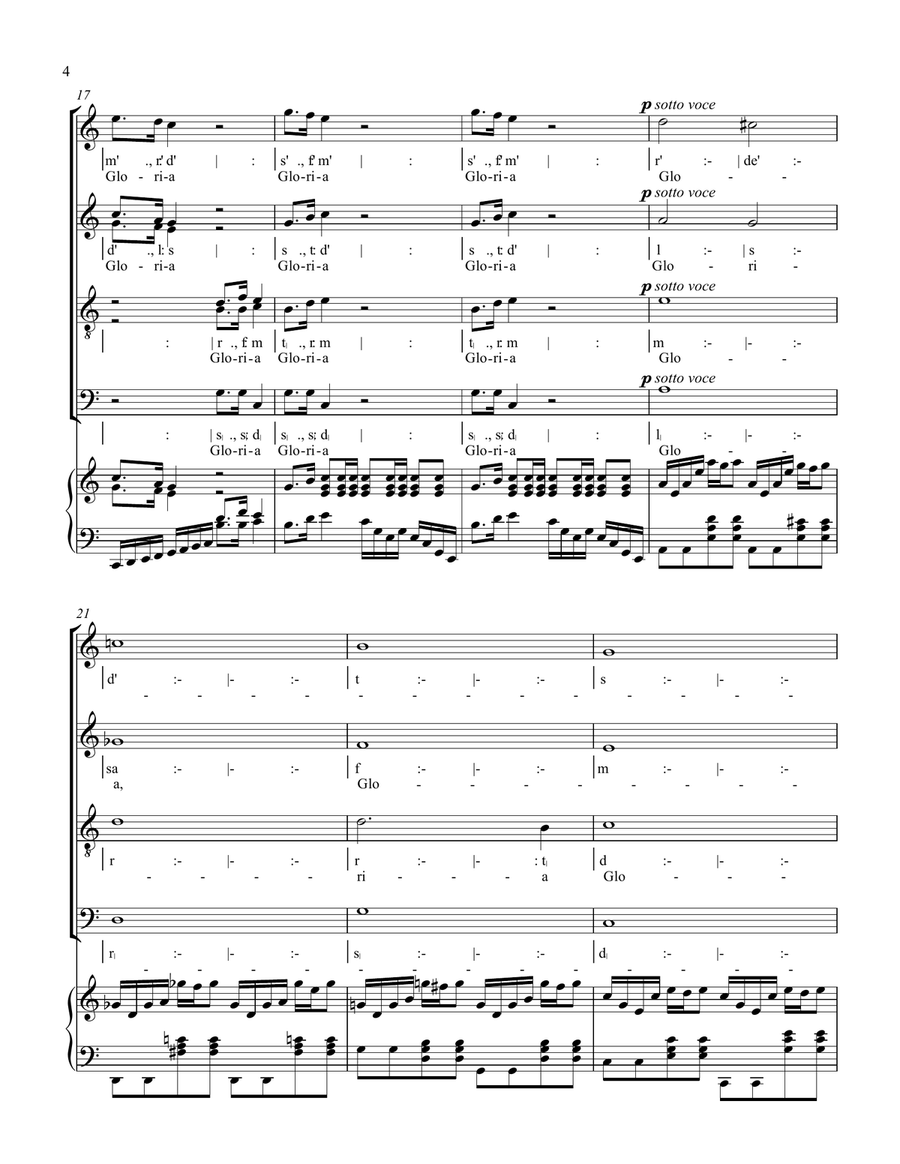 GLORIA IN EXCELSIS DEO ( 1st Movement) 4-Part scores gallery preview page 4