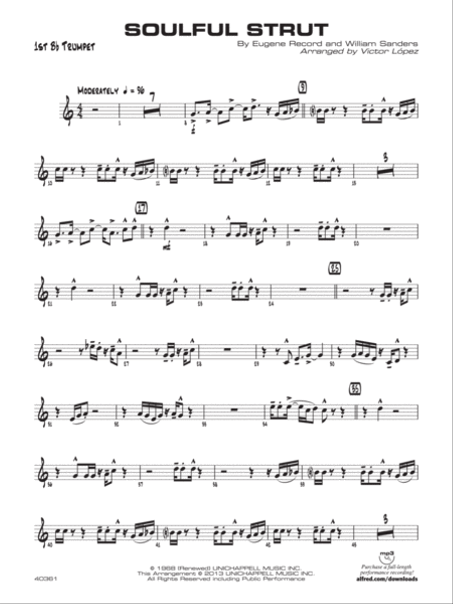 Soulful Strut: 1st B-flat Trumpet Jazz Ensemble scores gallery preview page 1