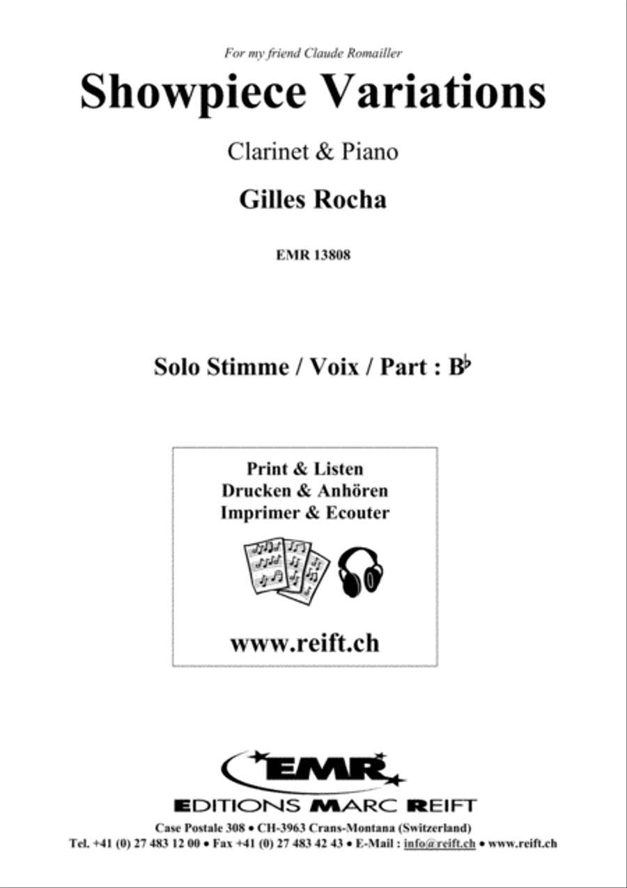 Showpiece Variations Clarinet Solo scores gallery preview page 2