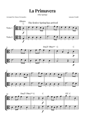 La Primavera (The Spring) by Vivaldi - Viola Duet with Chord Notations