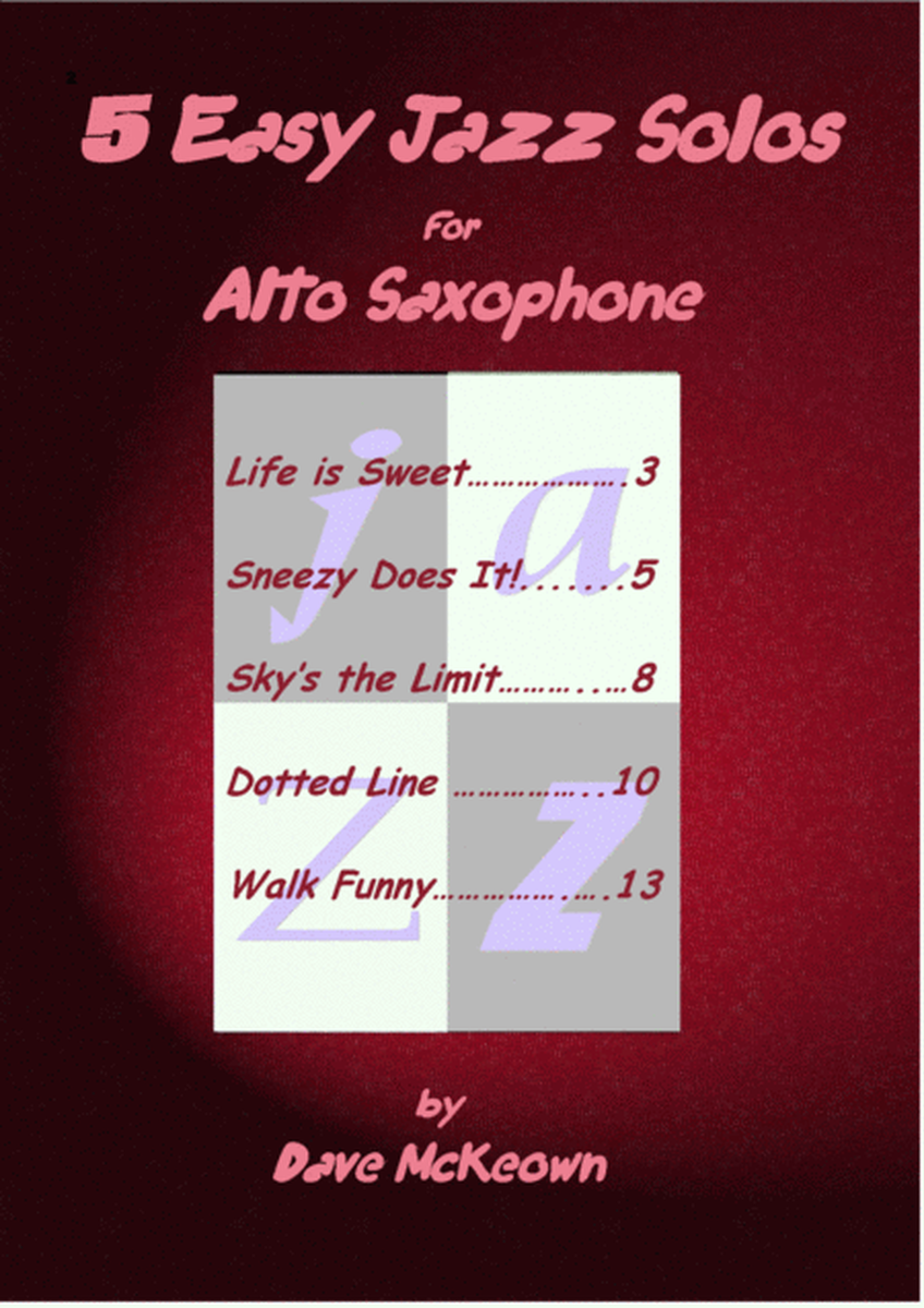 5 Easy Jazz Solos for Alto Saxophone and Piano image number null