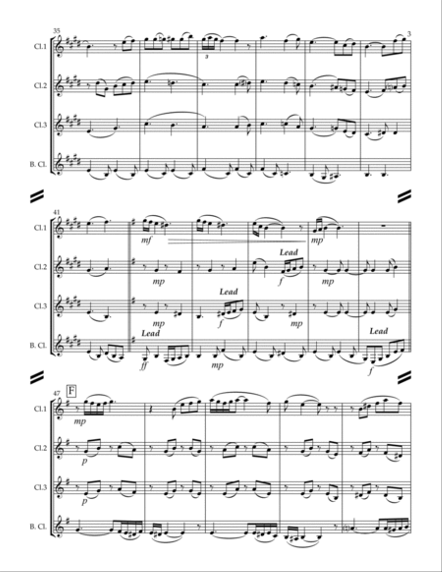 Maria, Mari! (Oh Marie) for Clarinet Quartet) Clarinet Quartet scores gallery preview page 4