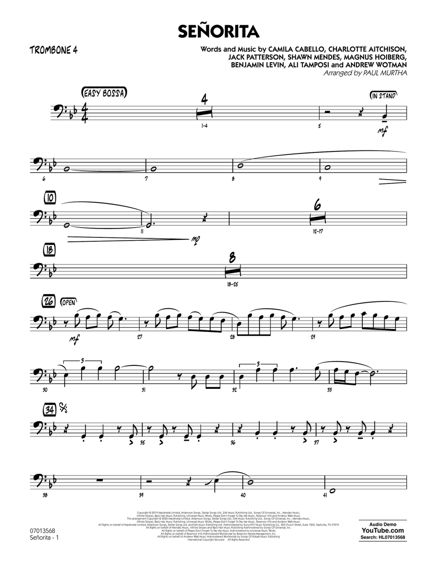Senorita (arr. Paul Murtha) - Trombone 4