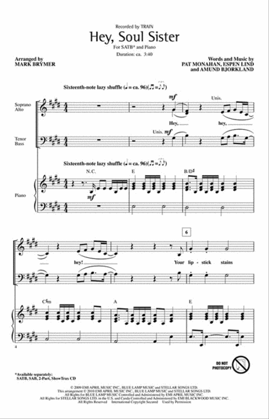 Hey, Soul Sister Hey, Soul Sister Choir scores gallery preview page 2