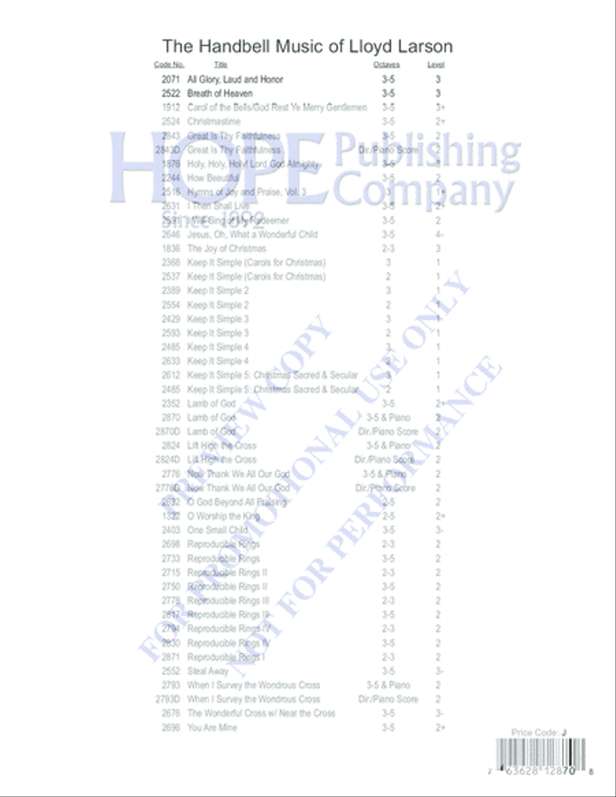 Lamb of God Lamb of God 5-Octaves scores gallery preview page 8