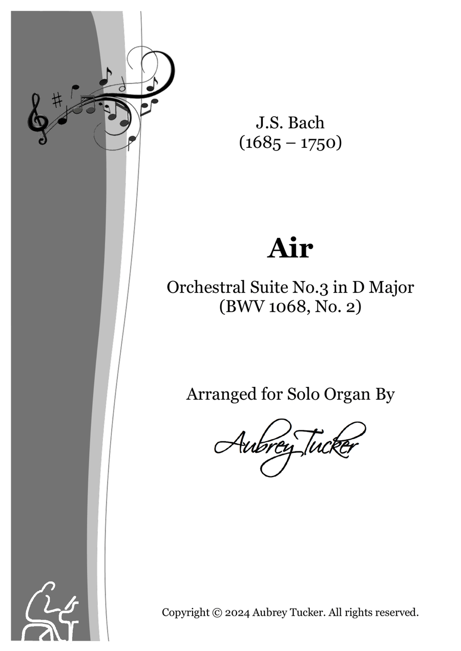 Organ: Air (on the G String) from Orchestral Suite No. 3 In D Major (BWV 1068, No. 2) - J.S. Bach Organ Solo scores gallery preview page 1
