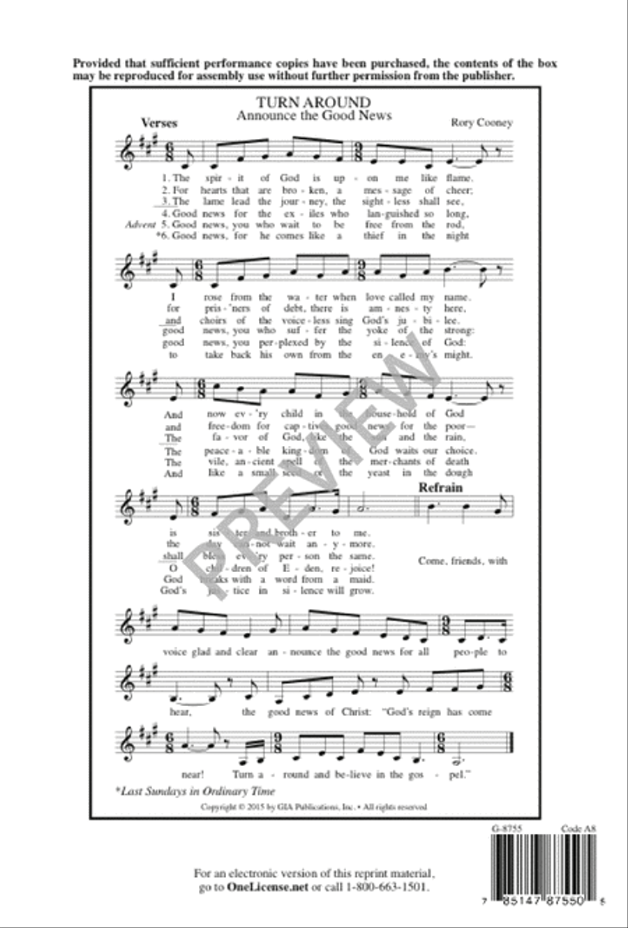 Turn Around SAB scores gallery preview page 9
