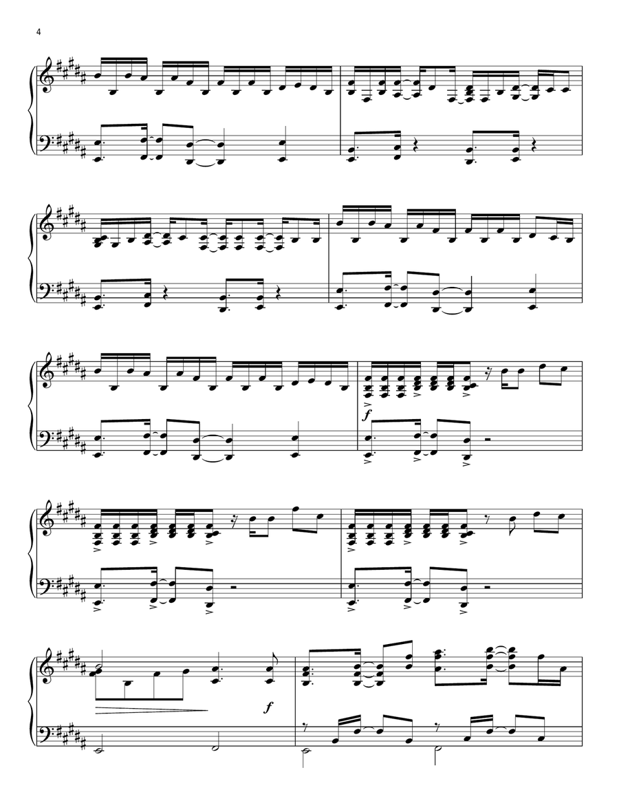 A Thousand Miles Piano Solo scores gallery preview page 4