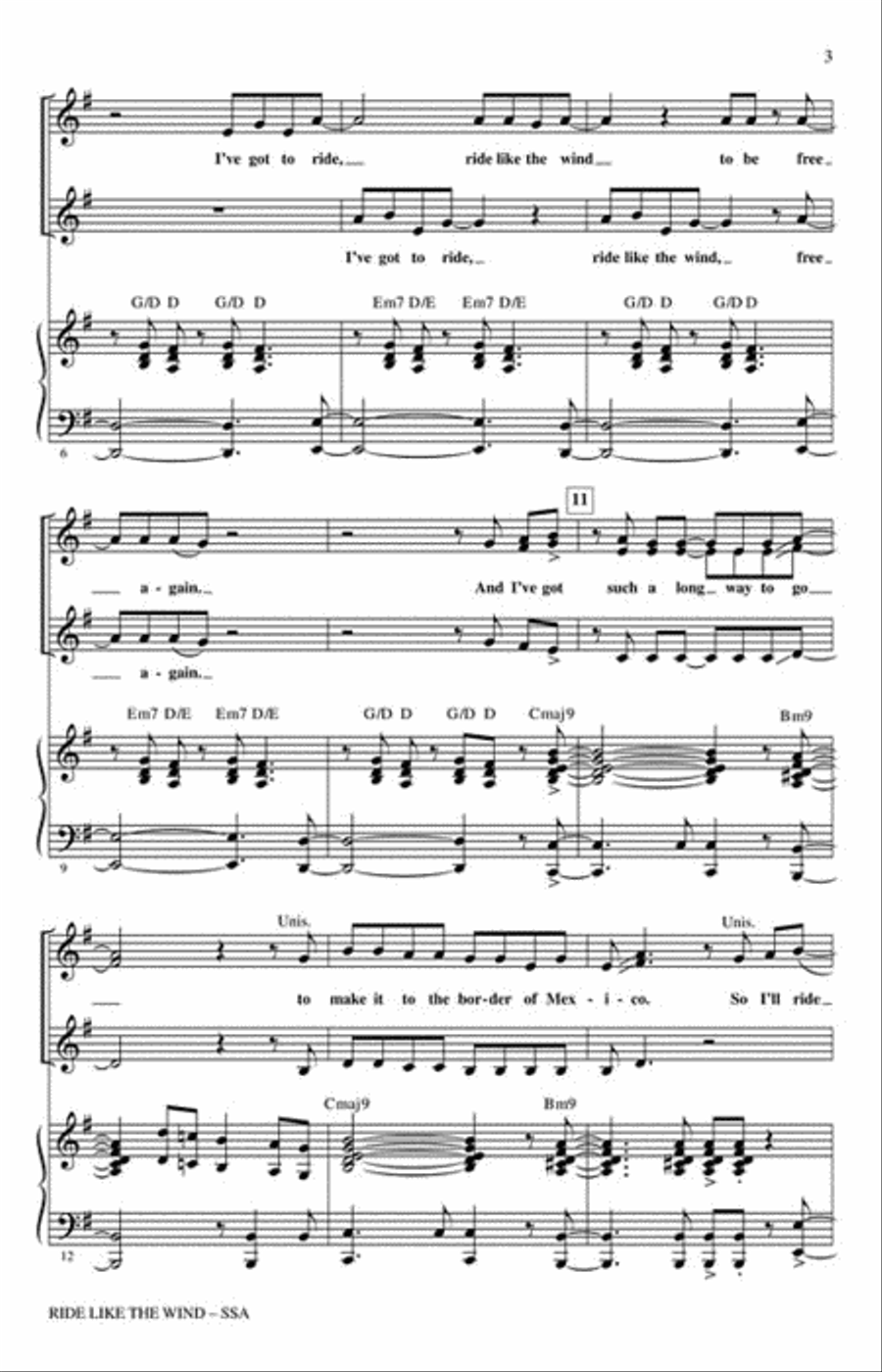 Ride Like the Wind SSA scores gallery preview page 3