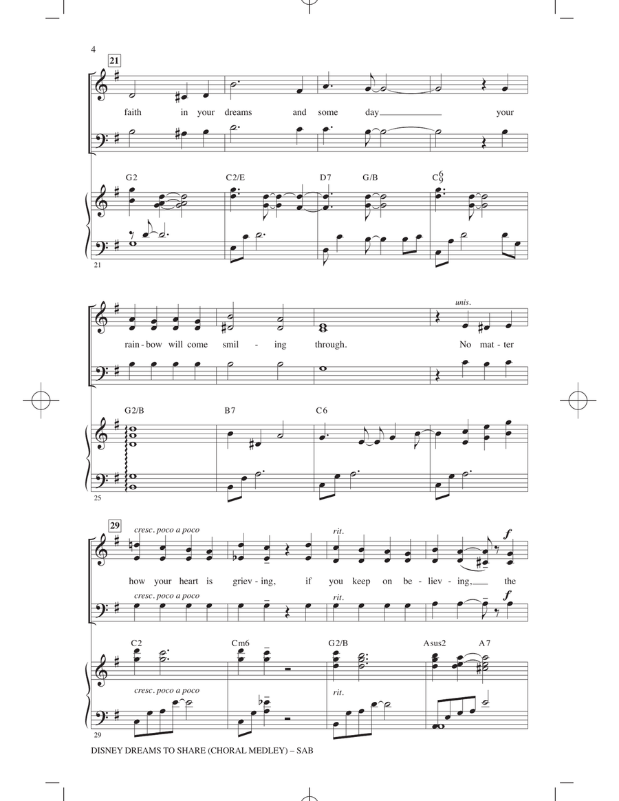 Disney Dreams To Share (Choral Medley) 3-Part scores gallery preview page 3