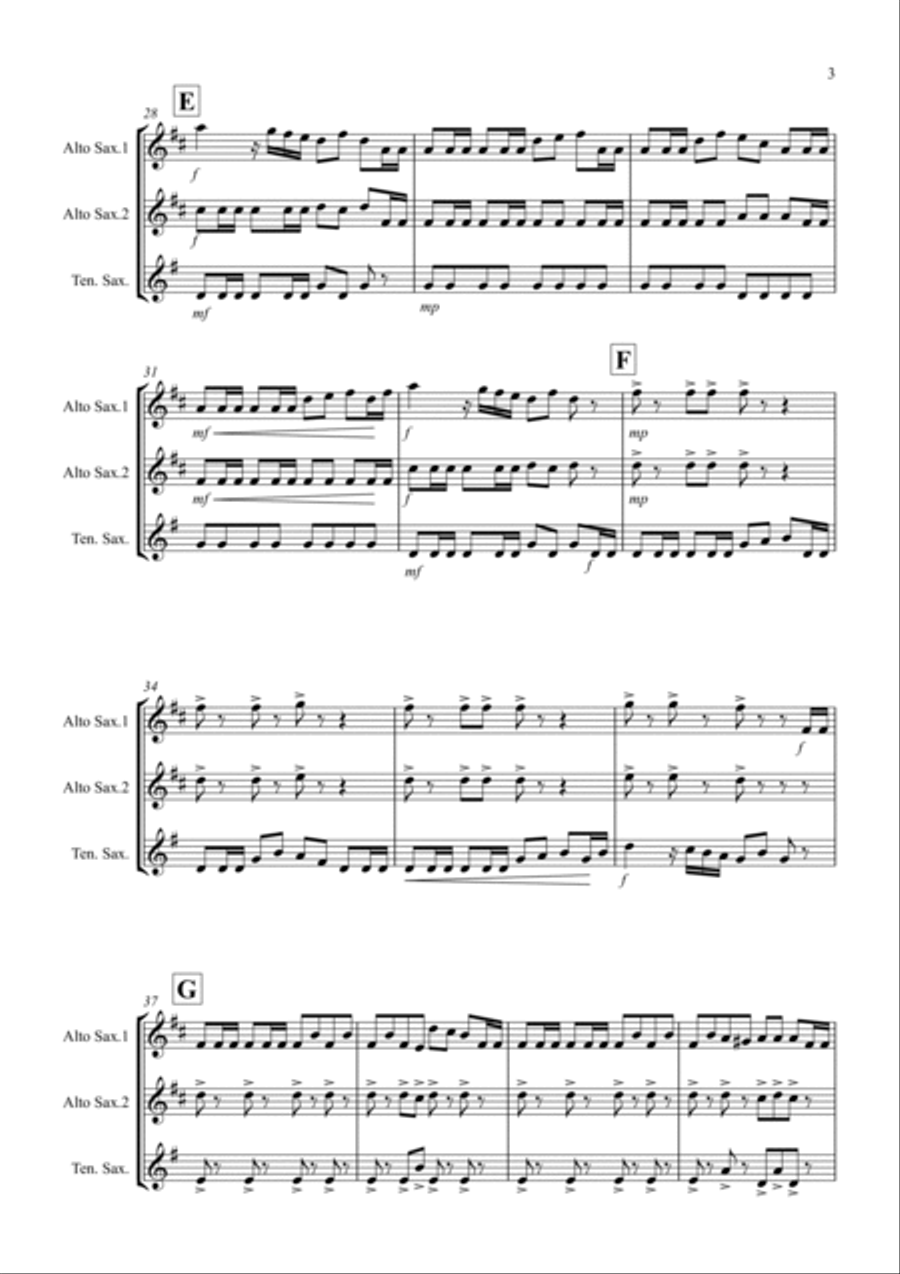 William Tell Overture for Saxophone Trio Woodwind Trio scores gallery preview page 3