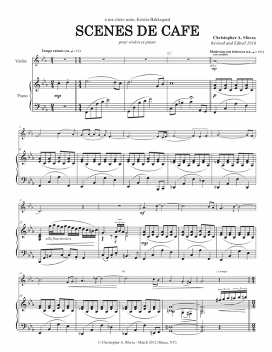 Scènes de café, for violin and piano image number null