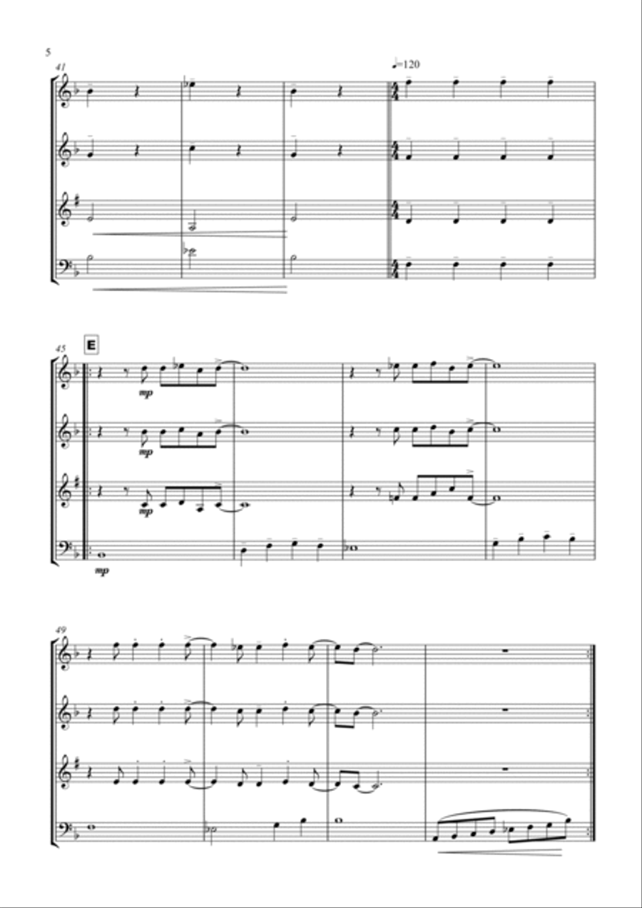 Suspicious Minds Woodwind Quartet scores gallery preview page 5
