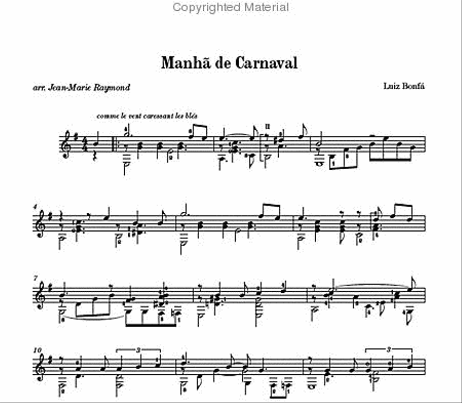 Manhã de Carnaval Classical Guitar scores gallery preview page 2