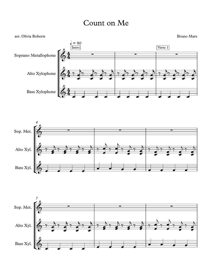 Count On Me Percussion scores gallery preview page 1