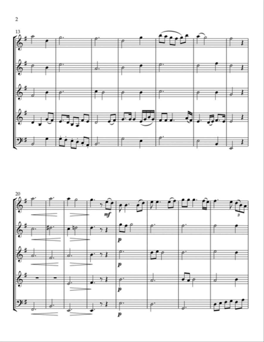 An Raibh Tú Ag An gCarraig Woodwind Quintet scores gallery preview page 2