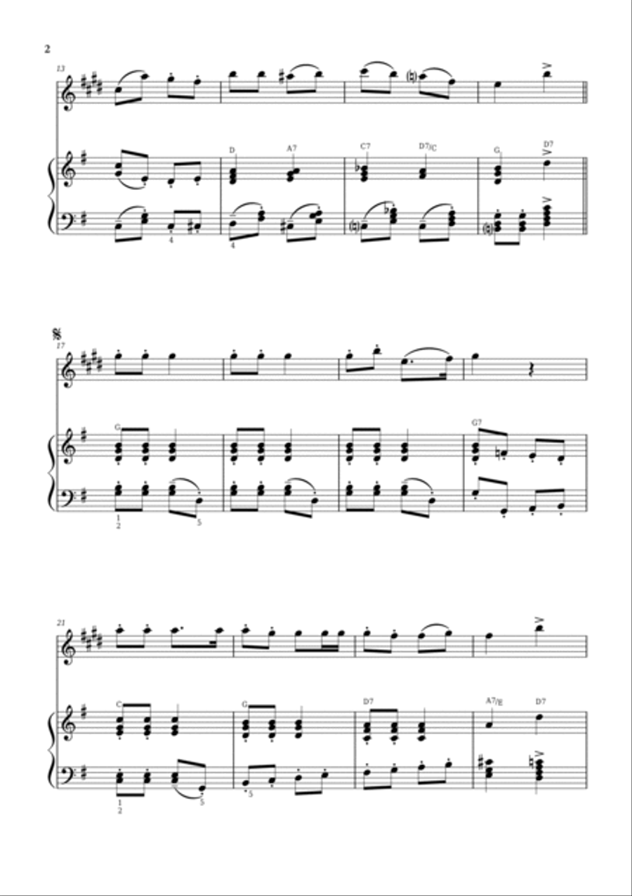 Jingle Bells Baritone Saxophone scores gallery preview page 2