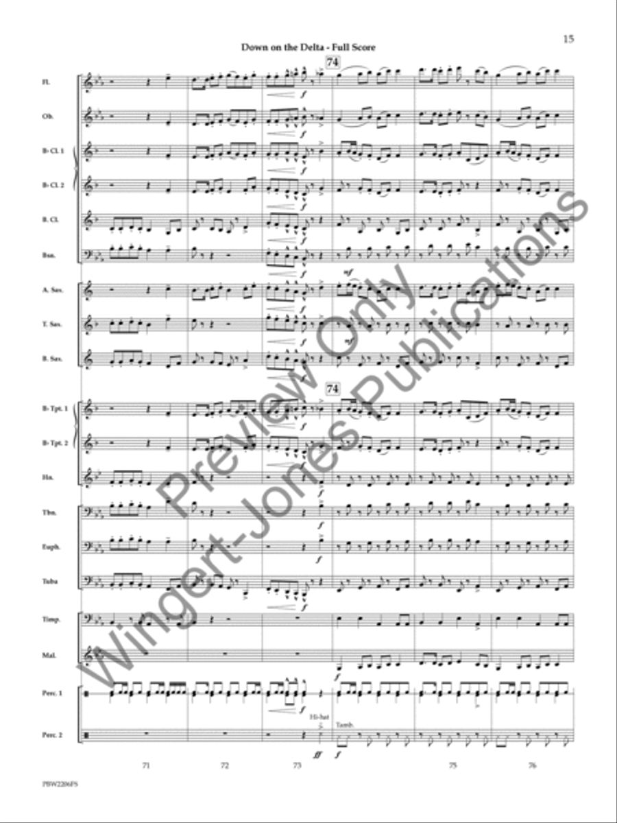 Down on the Delta Concert Band scores gallery preview page 16